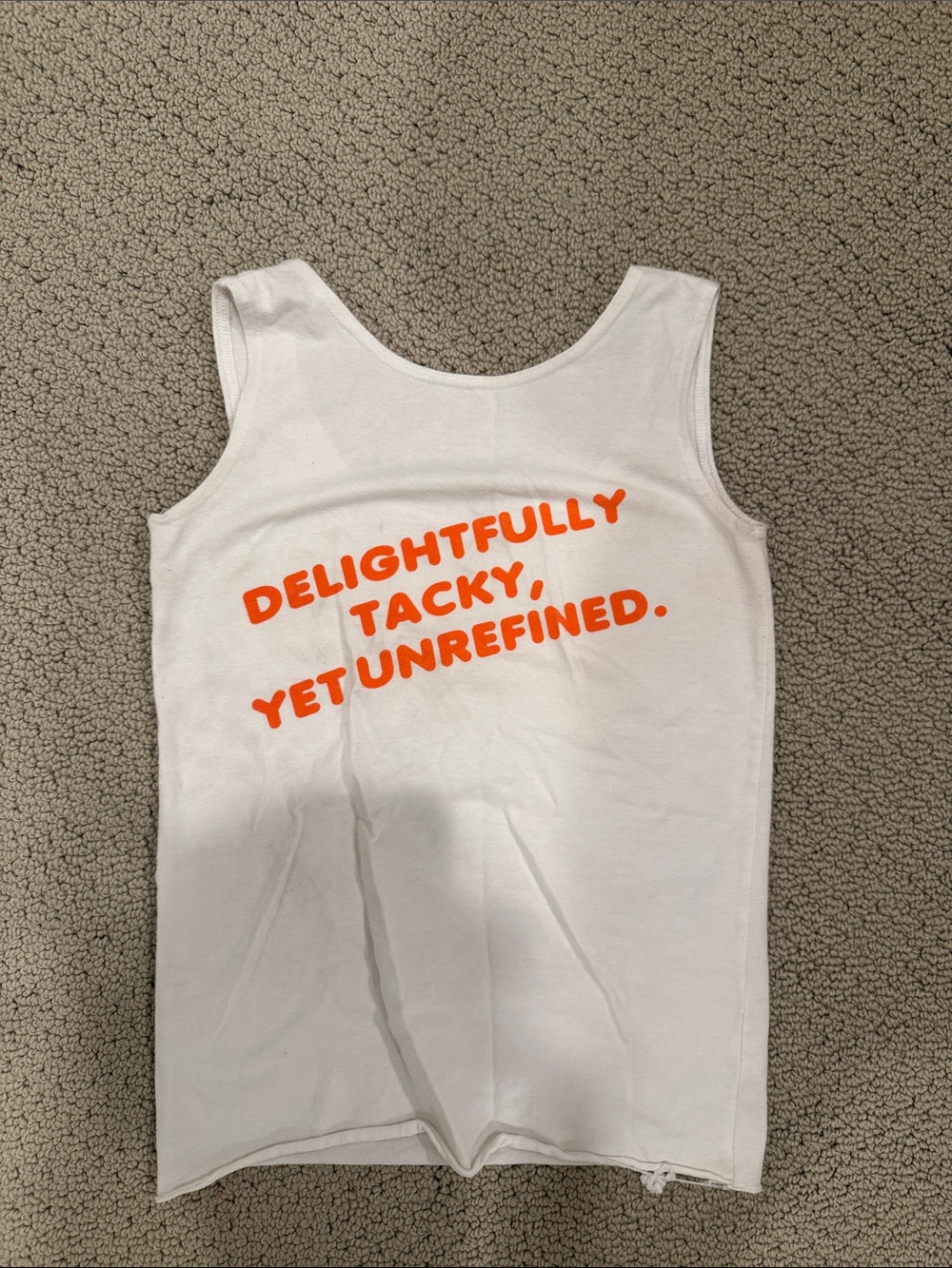 Hooters White Tank Top with Bright Orange Logo - Picture 2 of 2